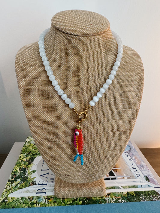 Catch of the Day Beaded Necklace - White