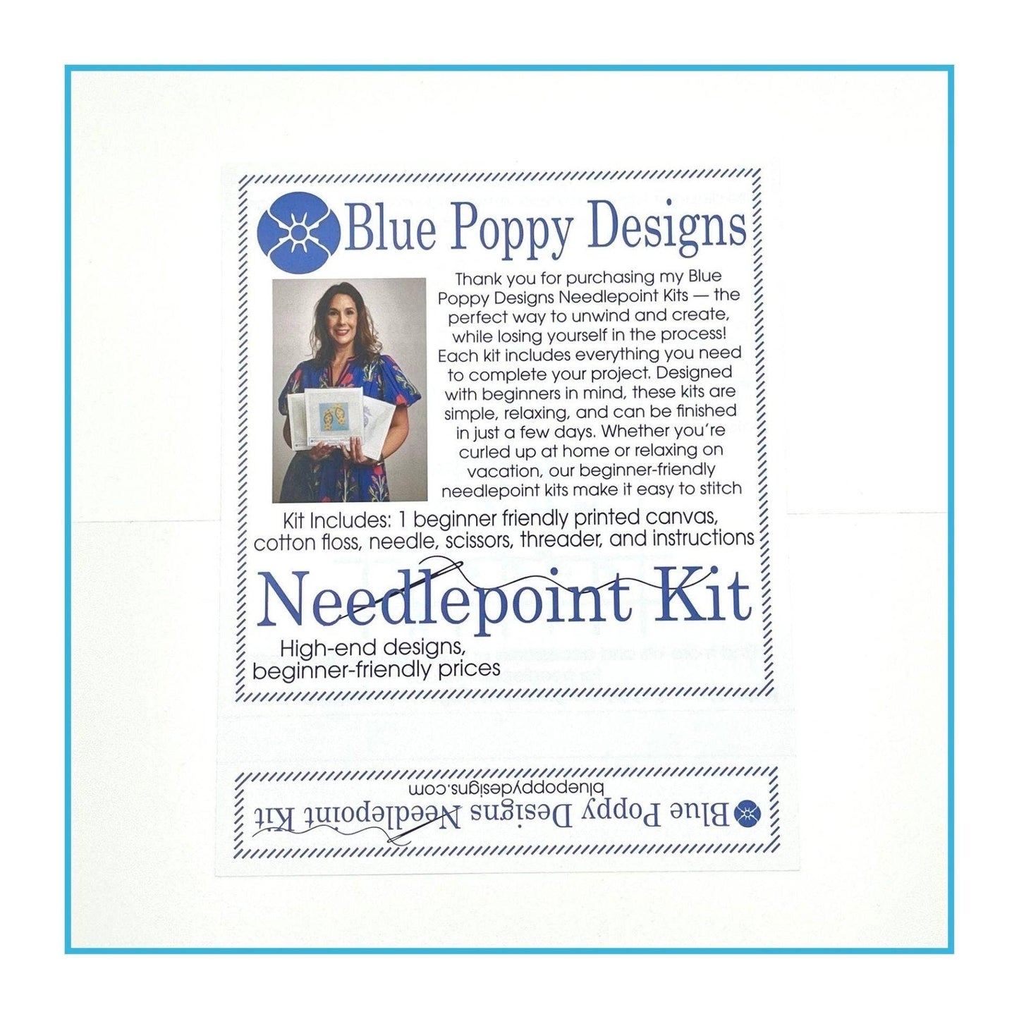 Blue Hydrangea 6x4 Needlepoint Kit: Full Kit
