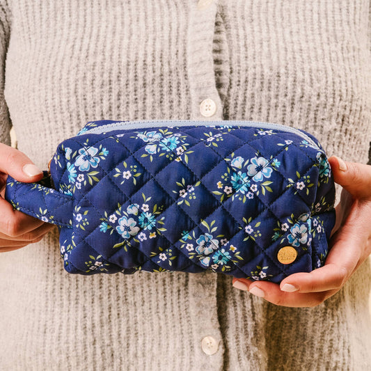 Essentials Quilted Cosmetic Bag -Endless Daydream Navy