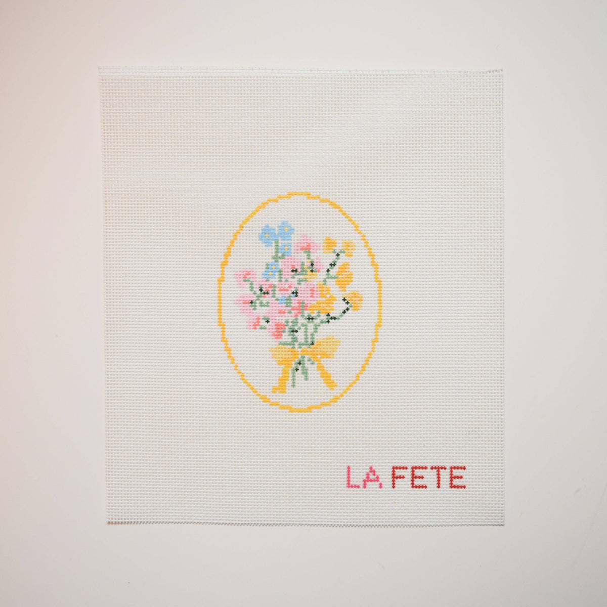 Spring Floral Cameo Canvas — 18 Mesh