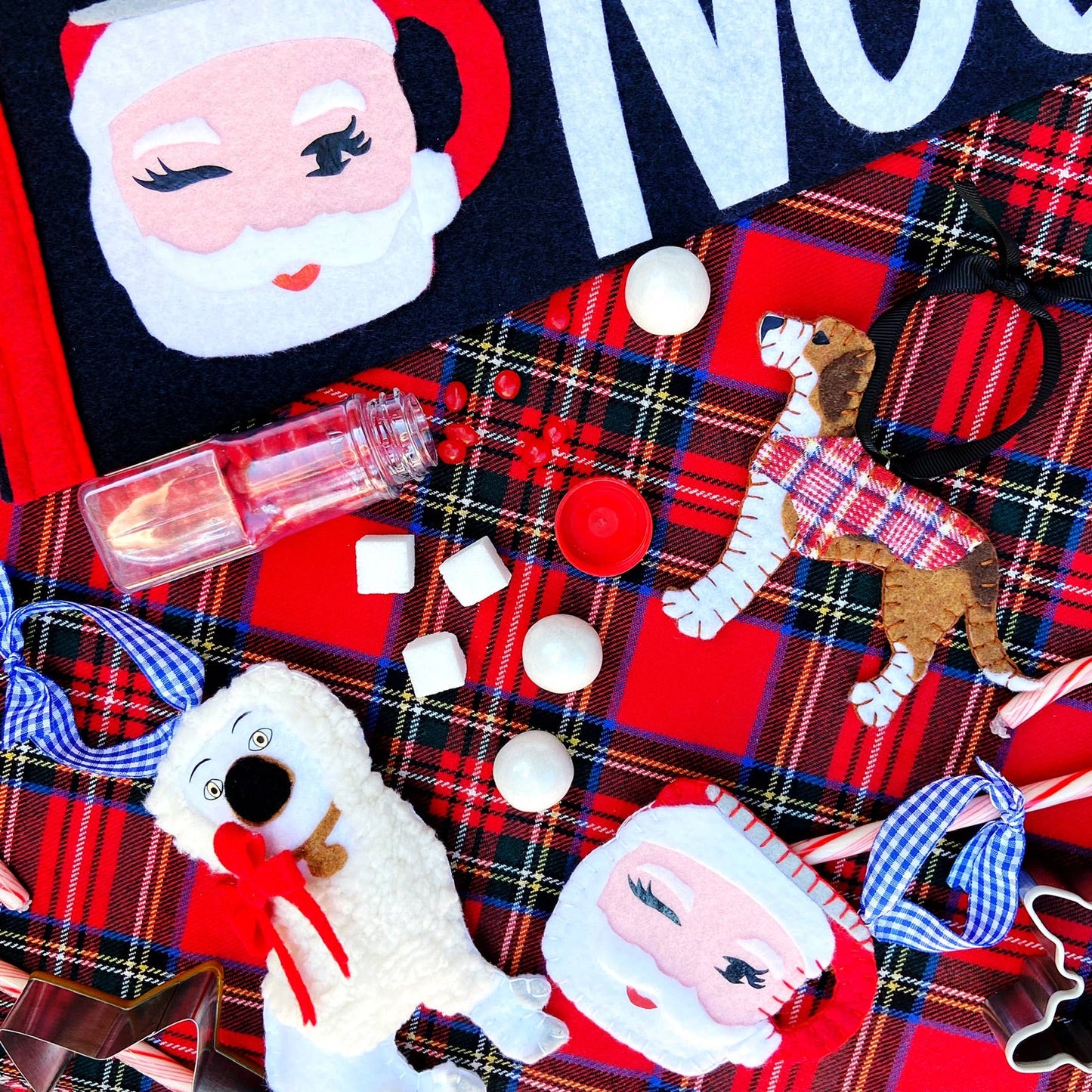 Preppy Tartan Foxhound Ornament