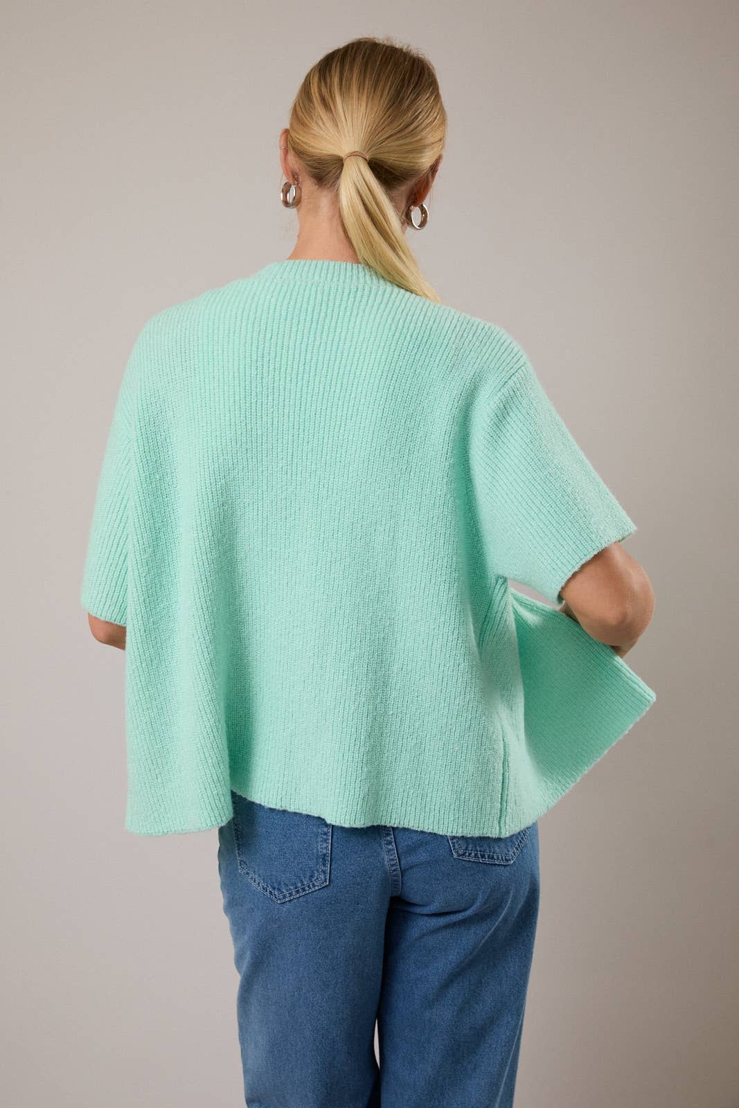 Hannah Short Sleeve Cardigan- Mint