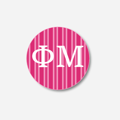 Phi Mu Stripes Button