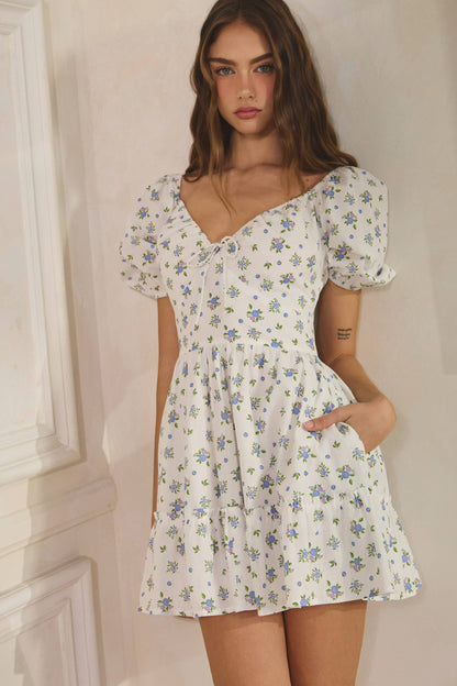 Blueberry Ruffle Mini Dress