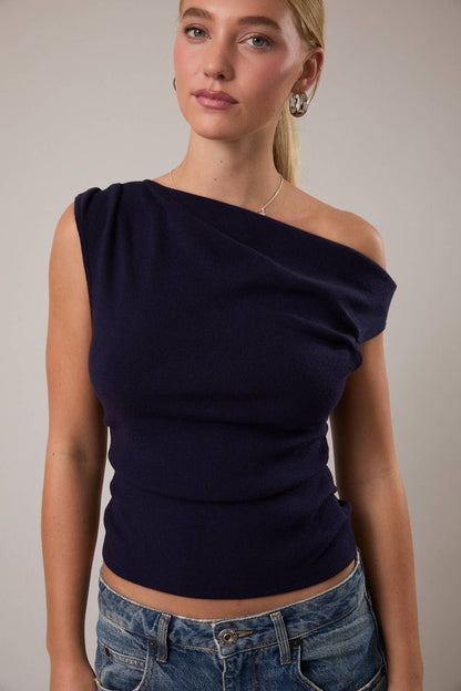 Katie Sweater Tank- Navy