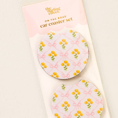 On the Road Car Coasters- Marigold Lane Pink
