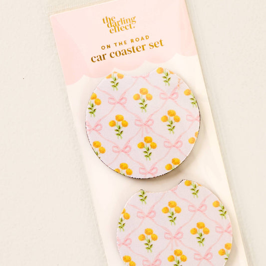 On the Road Car Coasters- Marigold Lane Pink