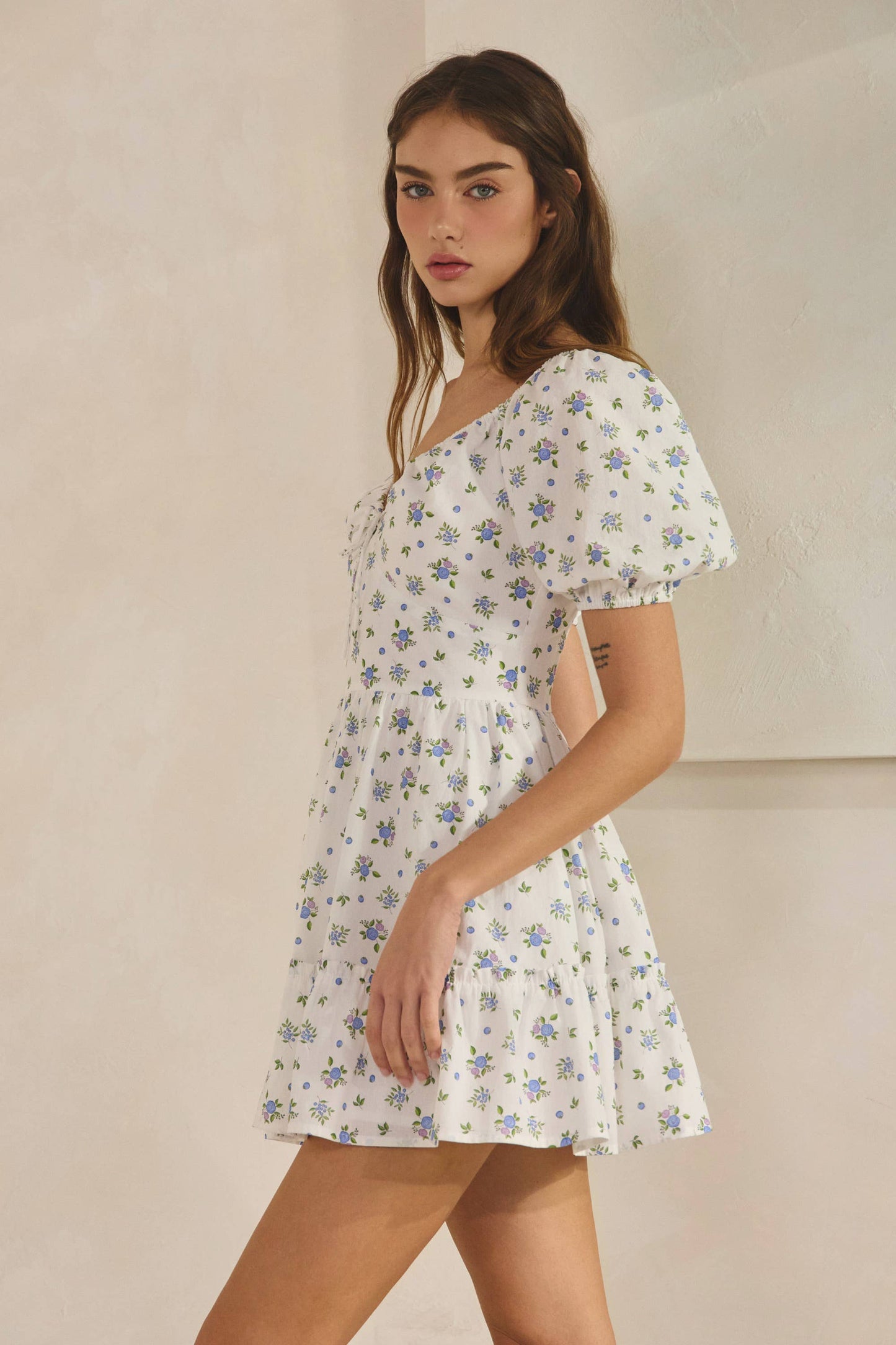 Blueberry Ruffle Mini Dress
