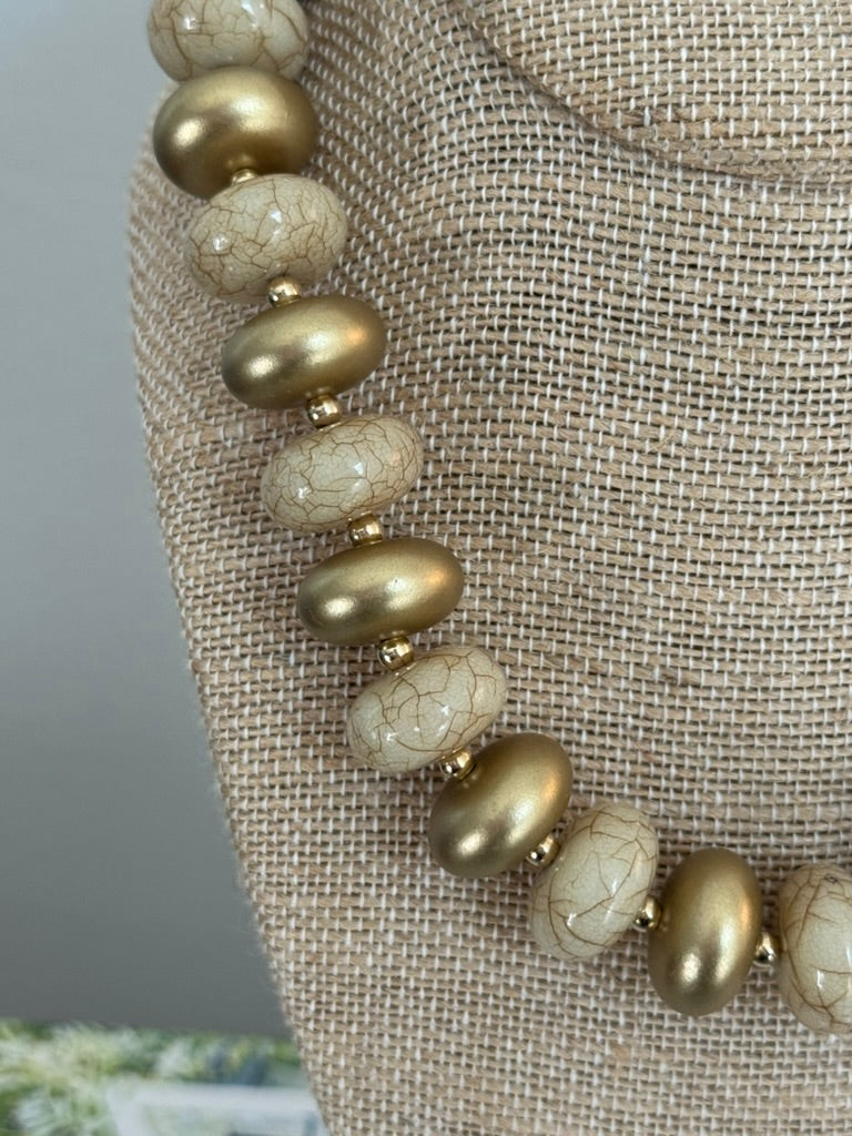 Marbled Necklace: Gold Multi