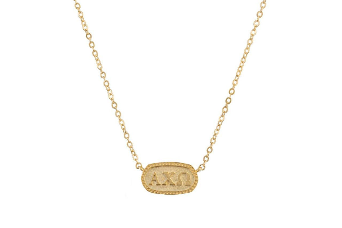 Alpha Chi Omega Oval Necklace (Athena)