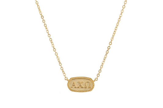 Alpha Chi Omega Oval Necklace (Athena)