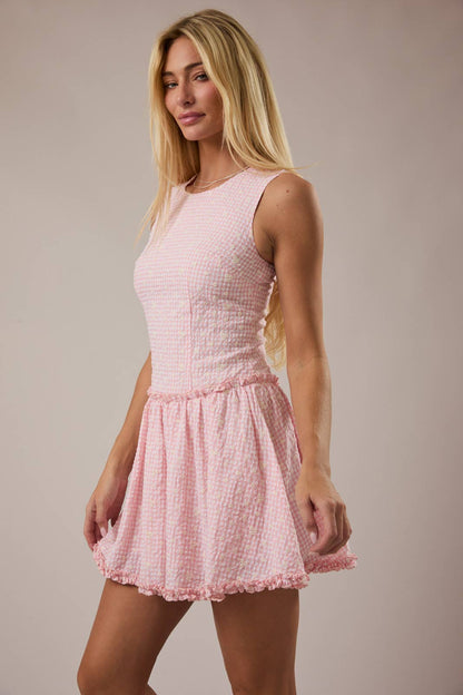 Blush Gingham Mini Dress
