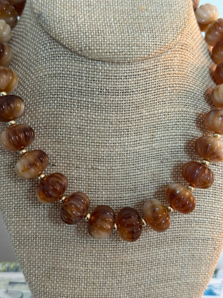 Dahlia Necklace: Brown