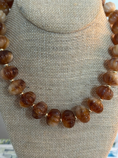 Dahlia Necklace: Brown