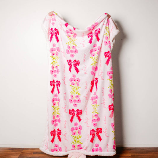 Sorority Bow Sherpa Blanket