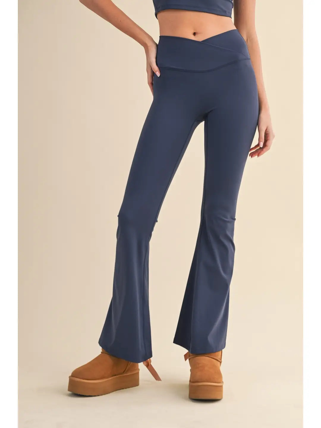 High Waist Crossover Flare Legging