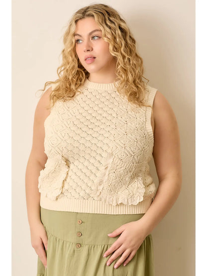 Curvy Eyelet Lace Vest
