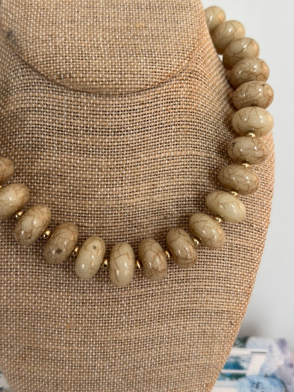 Marbled Necklace: Tan
