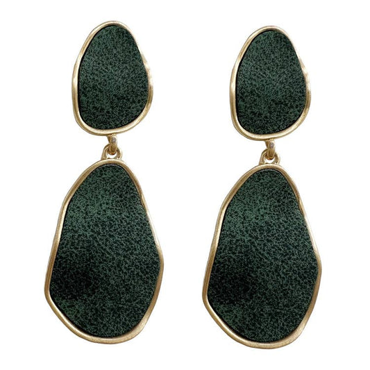 Green with Gold Earring
