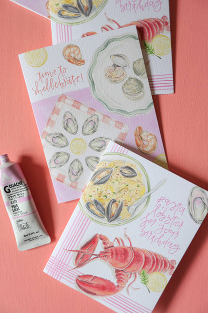Time to shellebrate seafood birthday card