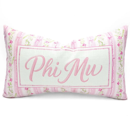 Phi Mu Grandmillennial Sorority Pillow