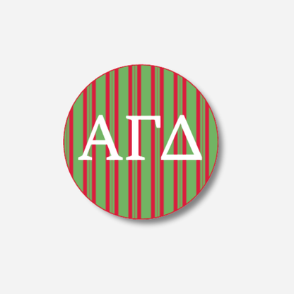 Alpha Gamma Delta Stripes Button