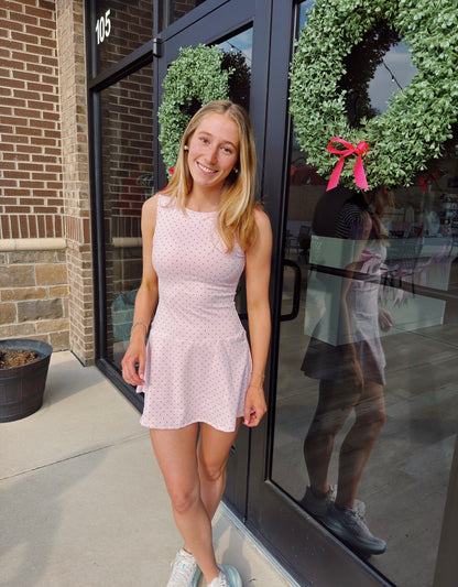 Polka Dot Athletic Dress: PINK