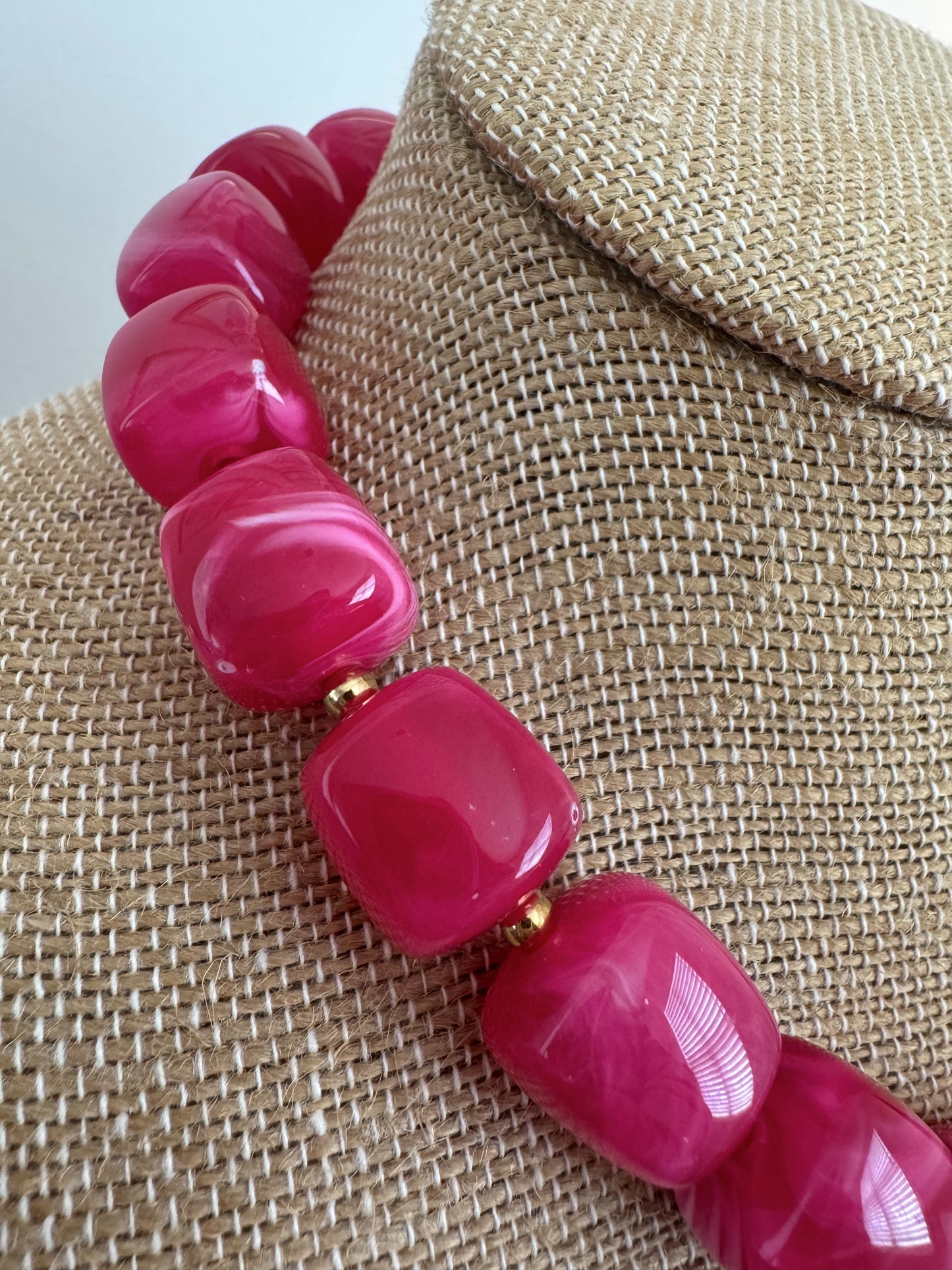 Harper Necklace - Poppy Pink