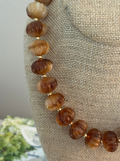 Dahlia Necklace: Brown