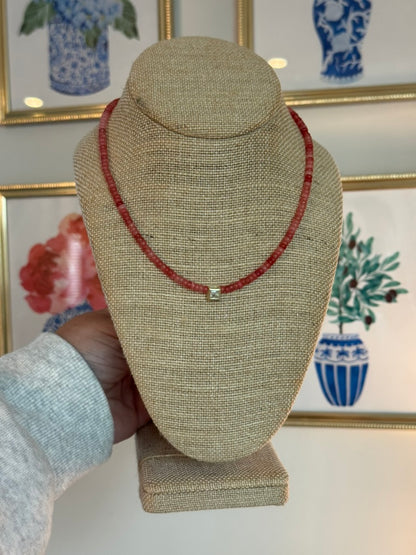 Cara Necklace: Pink/Red