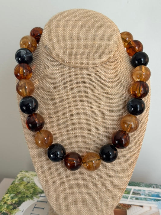 Lydia Necklace: Brown Multi
