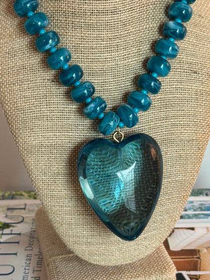 Teal Love Necklace