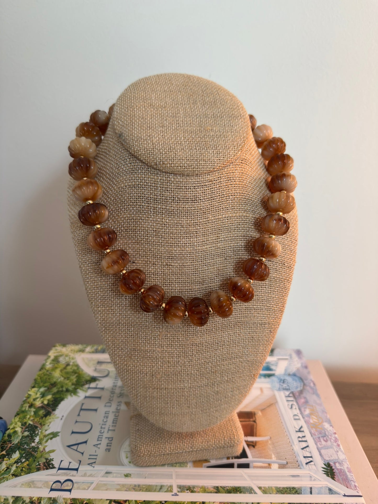Dahlia Necklace: Brown