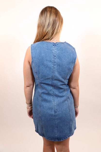 Sleeveless Denim Dress