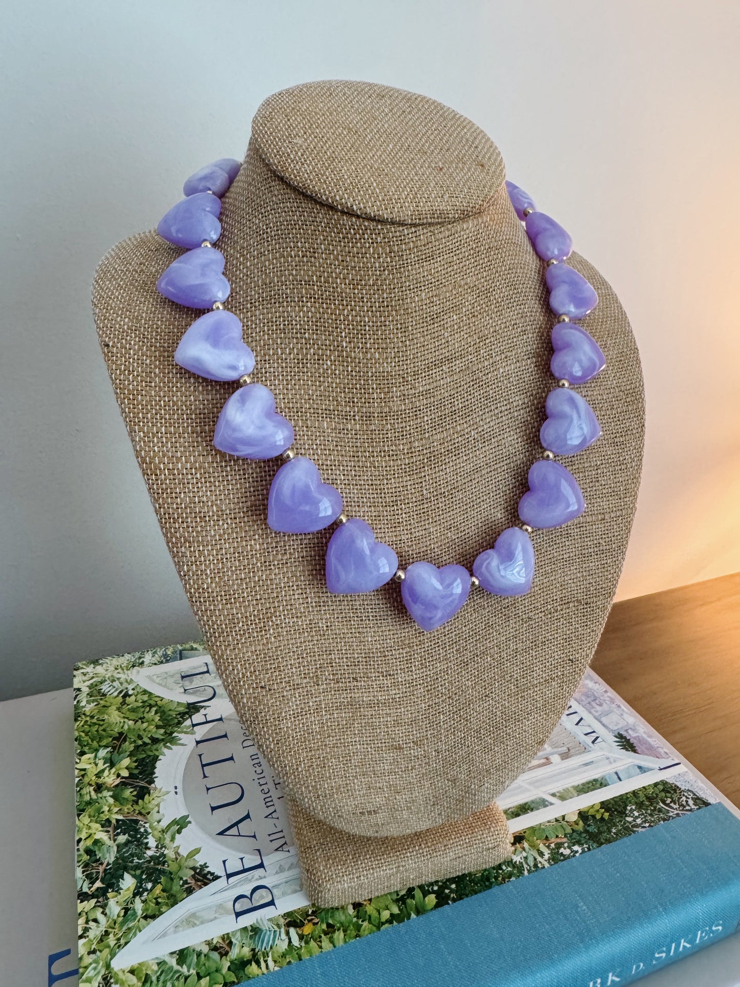 Lover Beaded Necklace - Purple