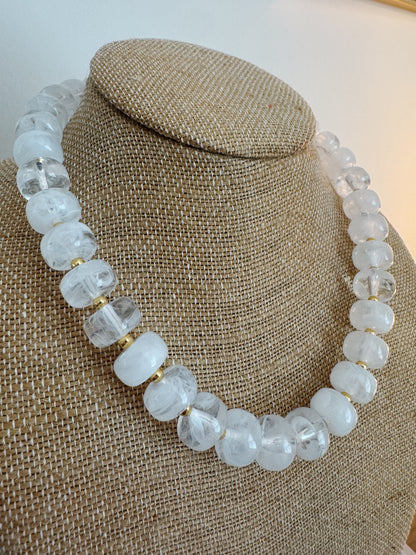 Bliss Beaded Necklace - White/Clear