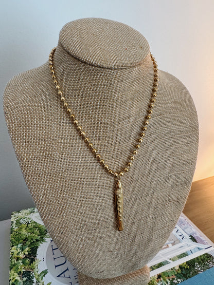 Gold Beads Fish Necklace