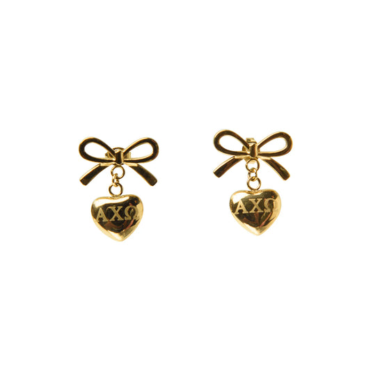 Greek Gold Bow Earring