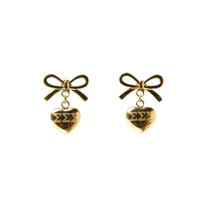 Greek Gold Bow Earring