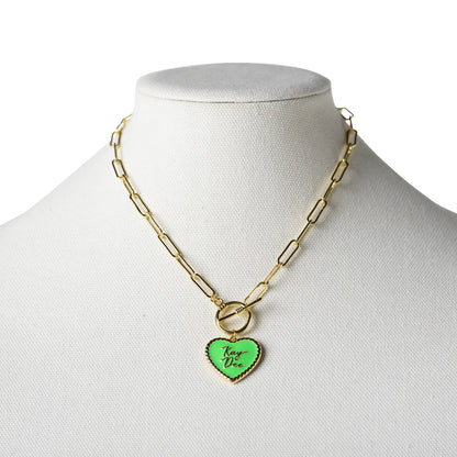 Greek Heart Paperclip Chain Necklace