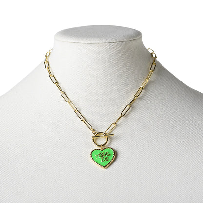Greek Heart Paperclip Chain Necklace