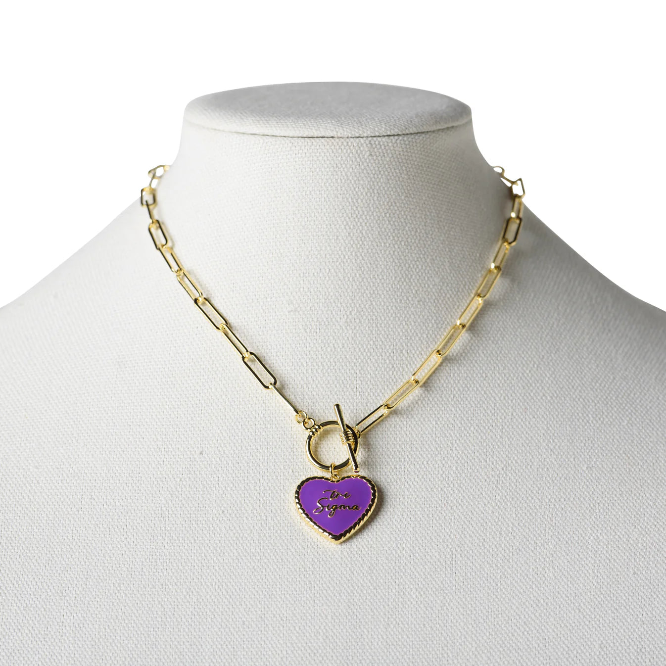Greek Heart Paperclip Chain Necklace