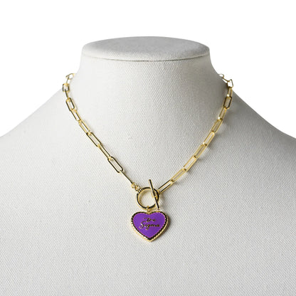 Greek Heart Paperclip Chain Necklace