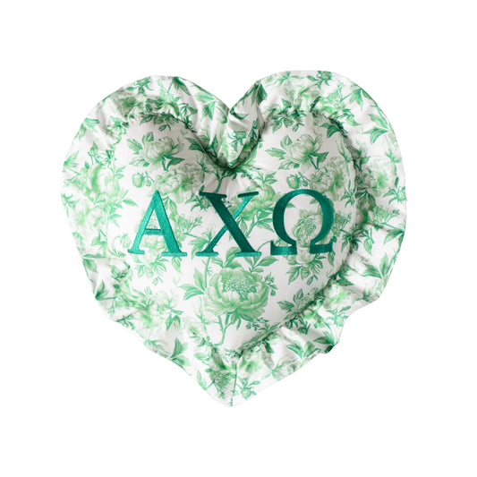 Greek Floral Heart Pillow