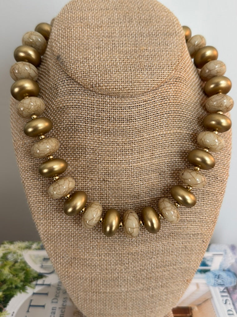 Marbled Necklace: Gold Multi