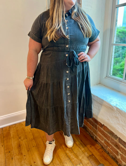 Denim Curvy Maxi Dress