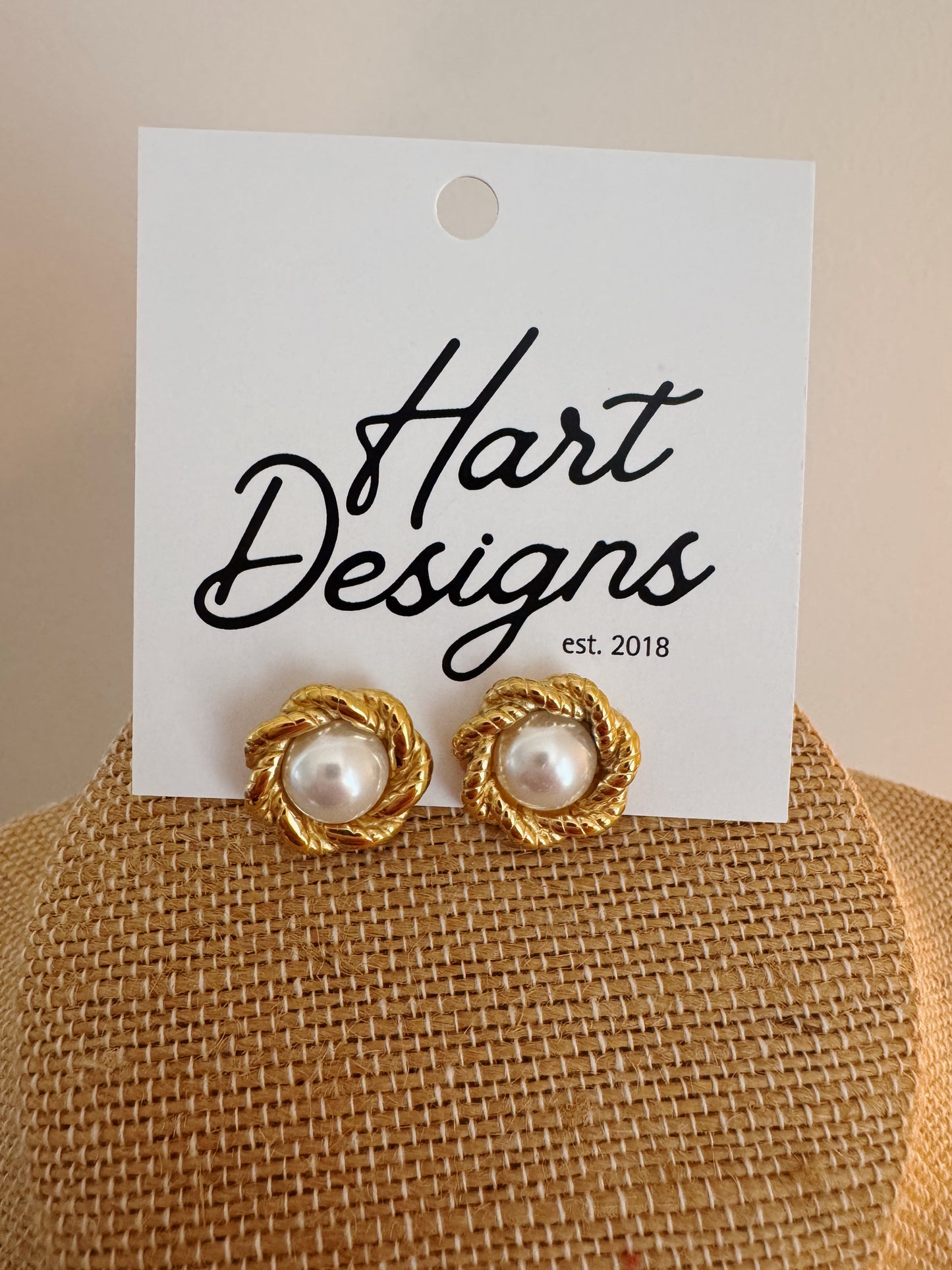 Woven Pearl Studs