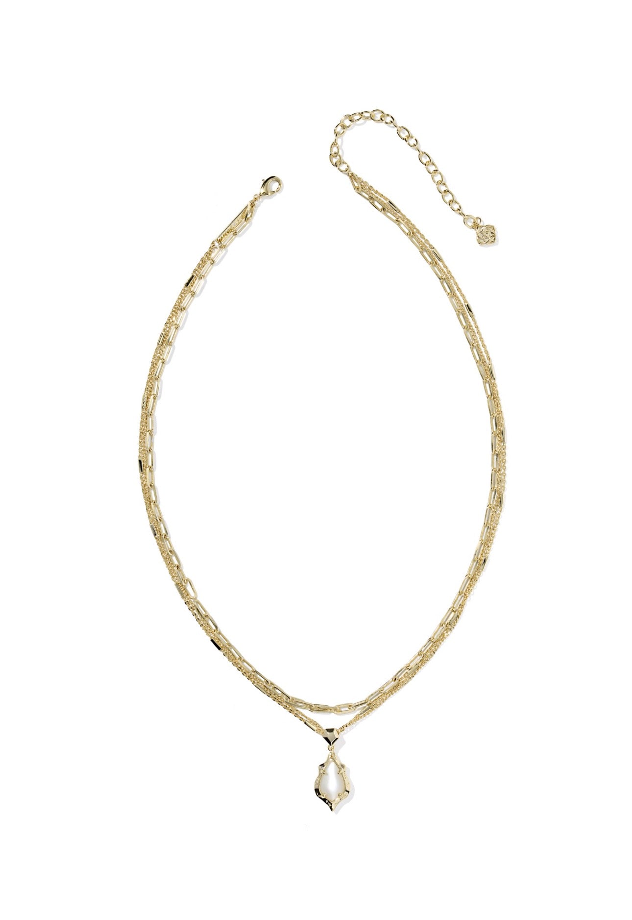 Adrianna Scallop Frame Multi Strand Necklace- Mother of Pearl