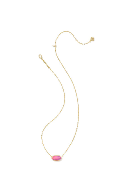 ELISA PAVE PENDANT NECKLACE GOLD “PINK OPALESCENT”