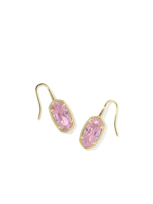 Lee Luxe Gold Drop Earrings Pink